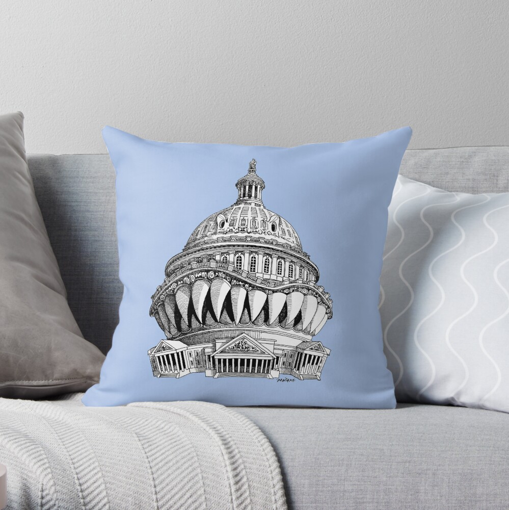 Angry Washington Throw Pillow