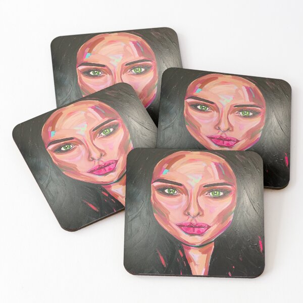 Item preview, Woman Portrait Green eyes, black hair artsykearns designed and sold by artsykearns.