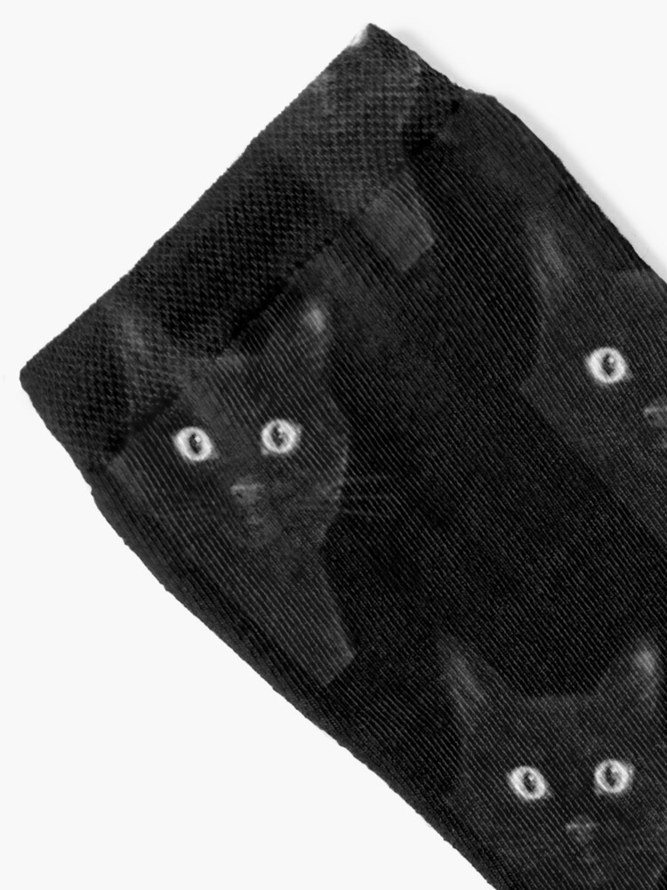 Alternate view of Black cat on black Socks