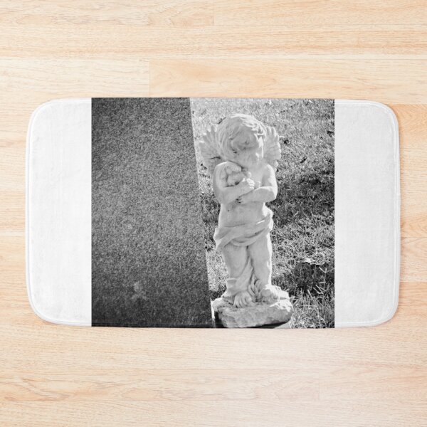 Item preview, Cherub Angel By Gravesite in Black and White designed and sold by Shelley Loewnau-Jones Studio.