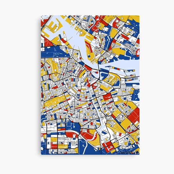 Item preview, Amsterdam Mondrian map designed and sold by mondrianmaps.