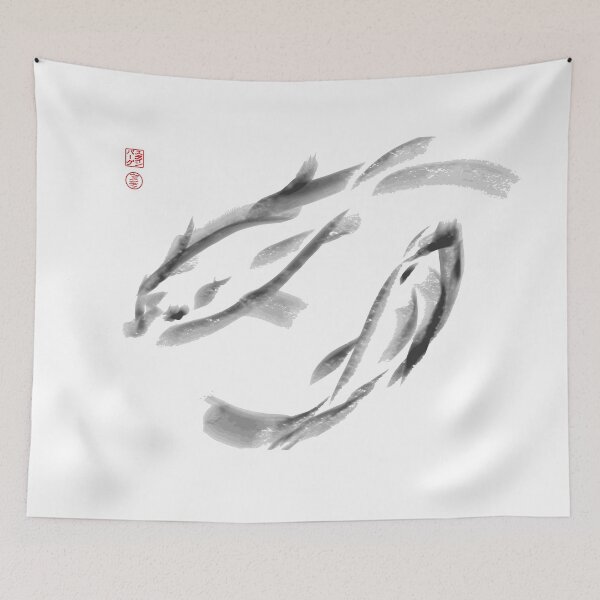 Artikelvorschau, Sumi-e-Stil Koi 1 Yin und Yang entworfen und verkauft von Red Sakura Studio.