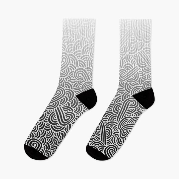 Item preview, Ombré black and white swirls doodles designed and sold by savousepate.