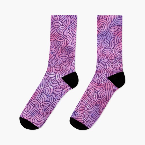 Item preview, Neon pink and purple swirls doodles designed and sold by savousepate.