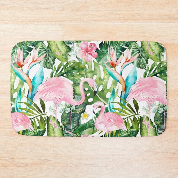 Item preview, Pink Flamingos Tropical Flowers+Foliage designed and sold by PixDezines.