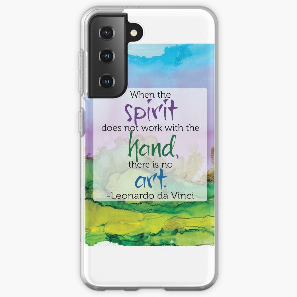 Inspirational Quote - Alcohol Ink - Da Vinci Samsung Galaxy Soft Case