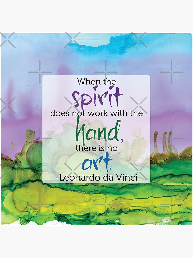 Thumbnail 3 of 3, Poster, Inspirational Quote - Alcohol Ink - Da Vinci designed and sold by qwollock.