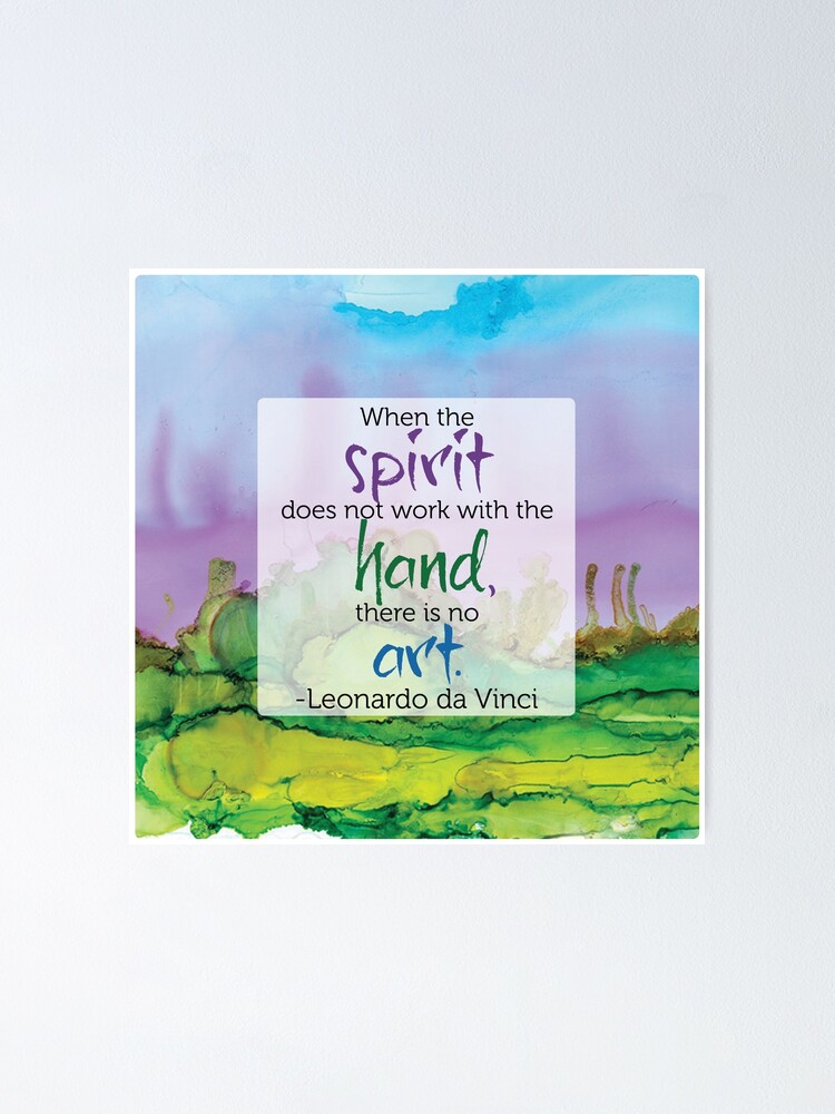 Thumbnail 1 of 3, Poster, Inspirational Quote - Alcohol Ink - Da Vinci designed and sold by qwollock.