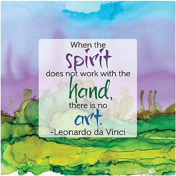Artwork thumbnail, Inspirational Quote - Alcohol Ink - Da Vinci by qwollock