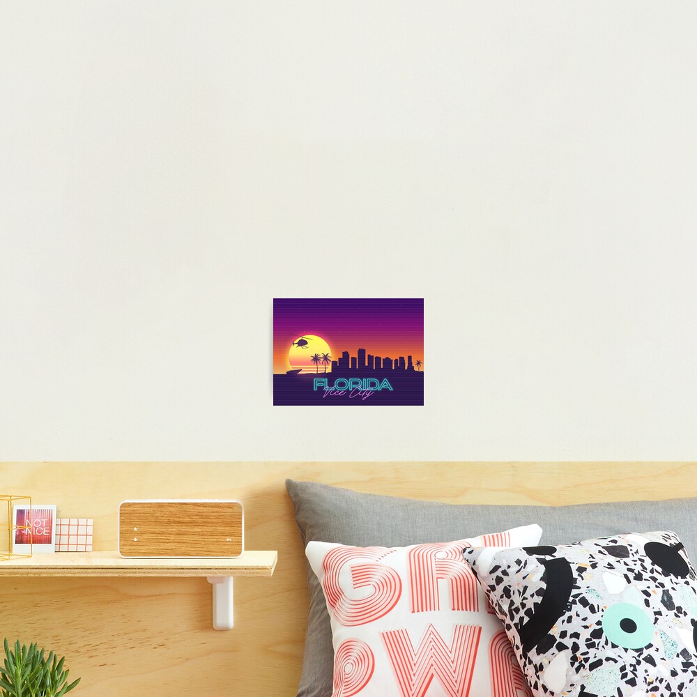 Miami Florida Vice City USA Landscape Retro Skyline 80 S Style Vapor Wave  Stock Vector - Illustration of silhouette, urban: 260293847