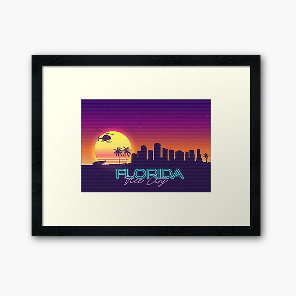 Florida Vice City Skyline Synthwave Landscape by Art & Roam Ltd on Dribbble