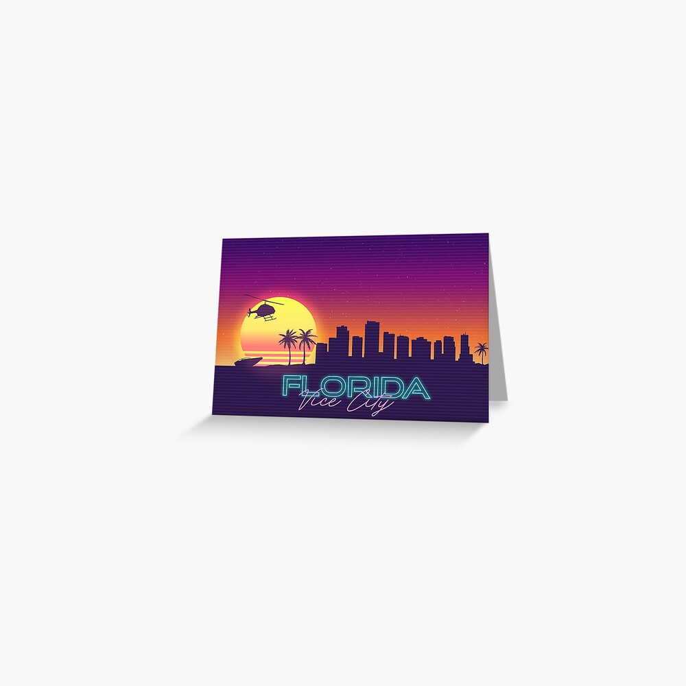 Florida Vice City Skyline Synthwave Landscape by Art & Roam Ltd on Dribbble