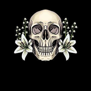 Artwork thumbnail, skull and flowers by Holly Pierson