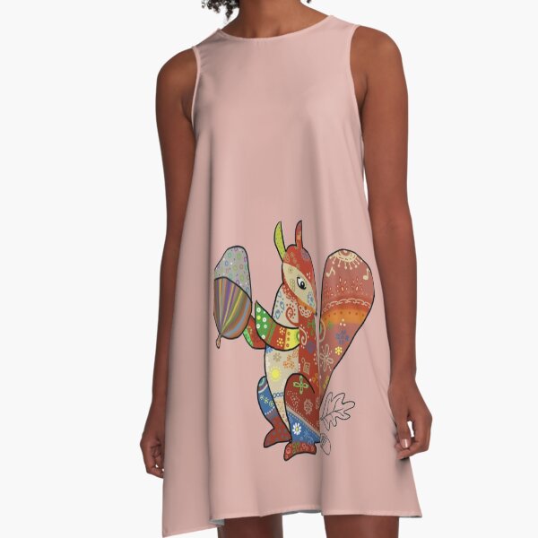 pattern squirrels A-Line Dress