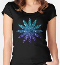 Beautiful Aqua blue Ombre glitter sparkles Fitted Scoop T-Shirt