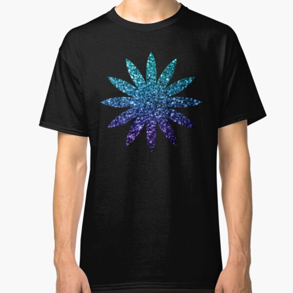 Beautiful Aqua blue Ombre glitter sparkles Classic T-Shirt