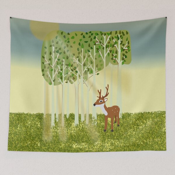 Item preview, Deer in birch forest designed and sold by Aurealis Creatief.
