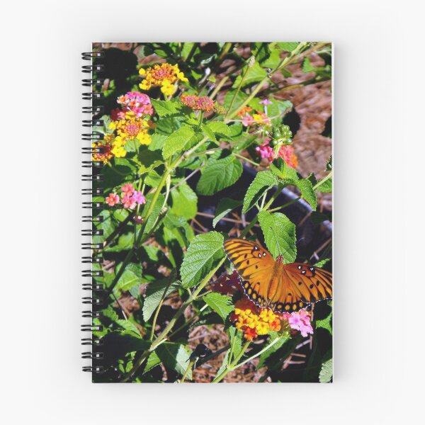 Item preview, Gulf Fritillary Butterfly in Autumn Colored Flowers designed and sold by WhiteOak Art Designs.