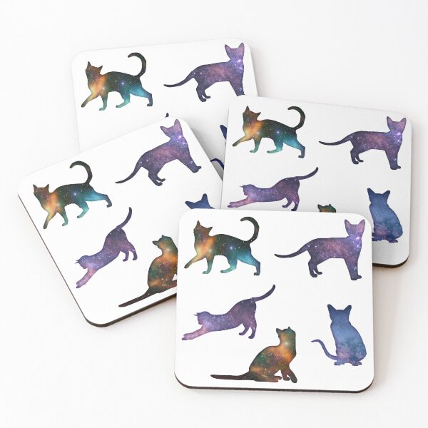 Item preview, Space Cats Astronomy Galactic Cosmic Cat Silhouettes designed and sold by KittyCatsJoy.