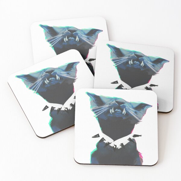Item preview, white collar (black cat glitchy painting) designed and sold by revioLATE.
