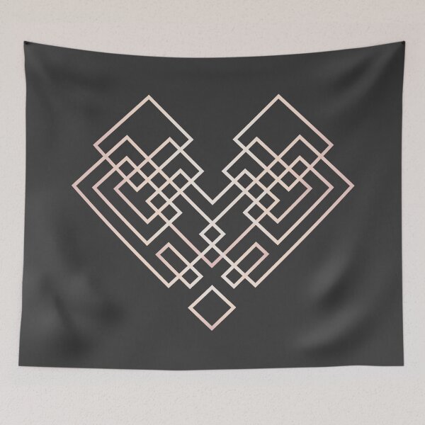 Item preview, art deco heart rose gold designed and sold by maggiehuth.