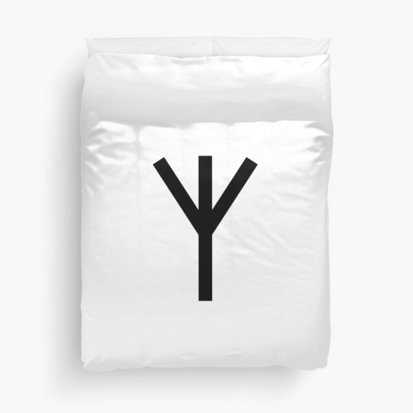 Algiz Rune: Elder Futhark. Duvet Cover
