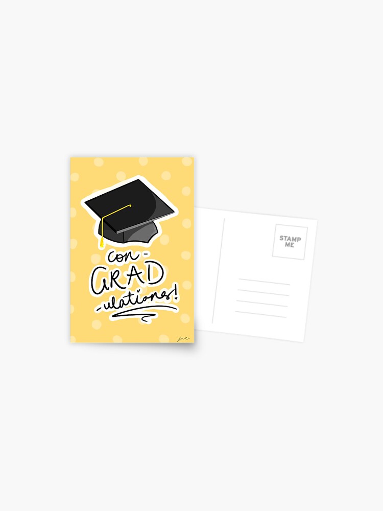 ConGRADulations Graduation Card congradulations-graduation-card-postcard-for-sale-by-laylamareeart-redbubble