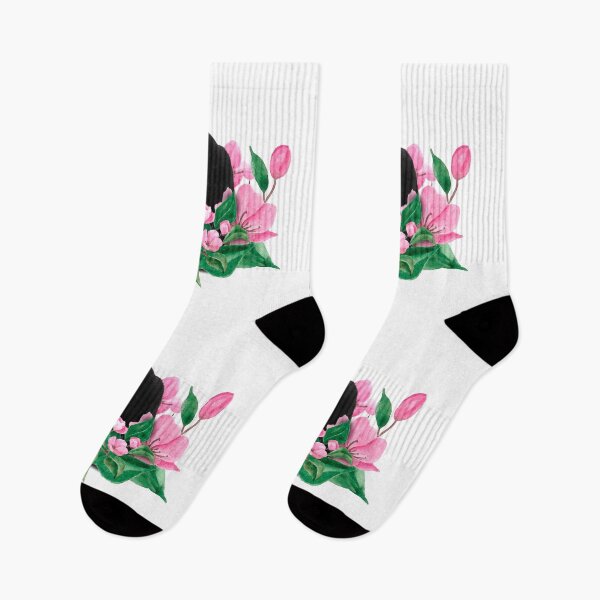 Item preview, Black cat in cherry blossom designed and sold by DejaReve.