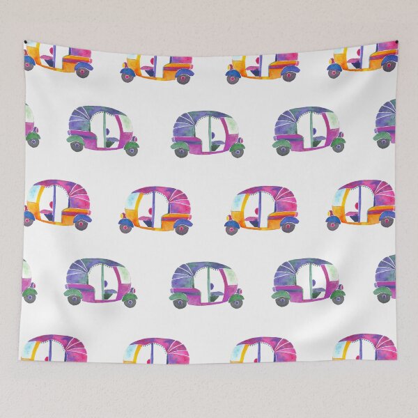 Item preview, Funky rickshaws pattern  designed and sold by Home Cyn Home.