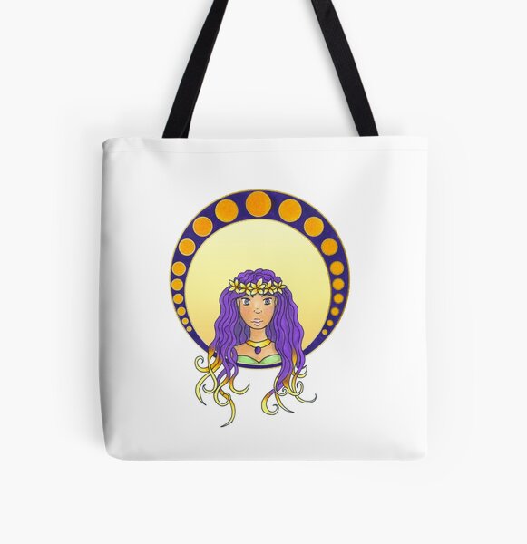 Tropical Lady - Art Nouveau style All Over Print Tote Bag
