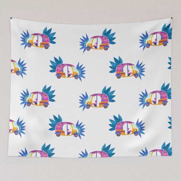 Item preview, Groovy auto-rickshaw pattern designed and sold by Home Cyn Home.