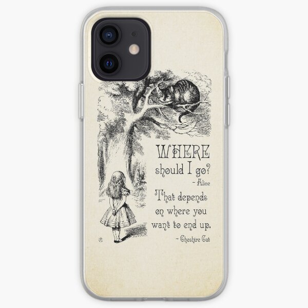 Alice in Wonderland - Cheshire Cat Quote - Where Should I go? - 0118 iPhone Soft Case