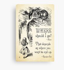 Alice in Wonderland - Cheshire Cat Quote - Where Should I go? - 0118 Metal Print