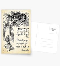 Alice in Wonderland - Cheshire Cat Quote - Where Should I go? - 0118 Postcards