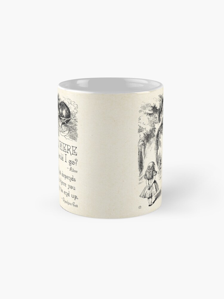 Alternate view of Alice in Wonderland - Cheshire Cat Quote - Where Should I go? - 0118 Coffee Mug