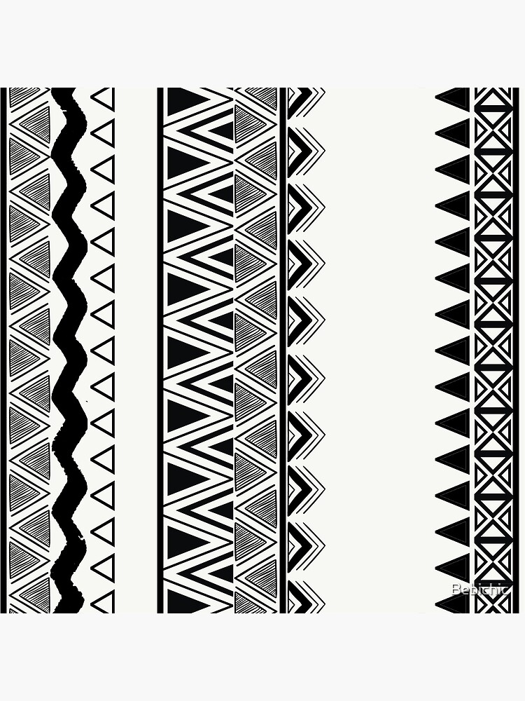 Tribal Print Black and White Aztec Pattern Boho Leggings
