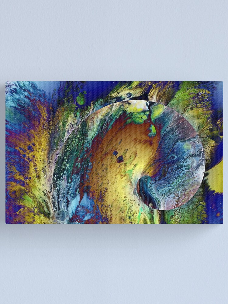 Alternate view of New Year's Eve - fluid acrylic painting, digital art Canvas Print