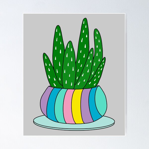 Item preview, Cute Cactus Design #109: Aloe Vera Succulent In A Cute Candy Colored Pot designed and sold by DreamCactus.