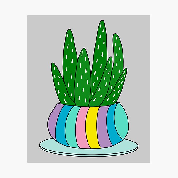 Artikelvorschau, Cute Cactus Design #109: Aloe Vera Succulent In A Cute Candy Colored Pot entworfen und verkauft von DreamCactus.