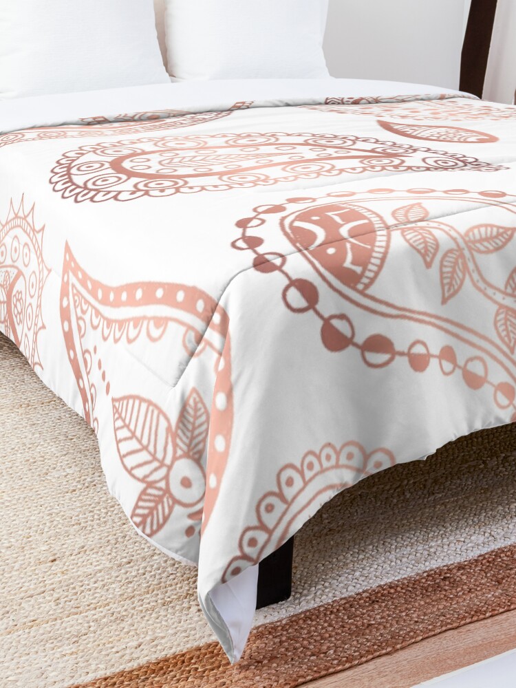 Alternative Ansicht von Roségold Paisley-Muster Tagesdecke