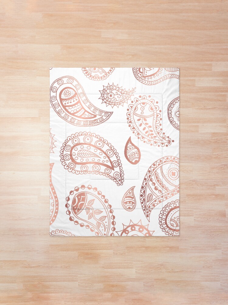 Alternative Ansicht von Roségold Paisley-Muster Tagesdecke