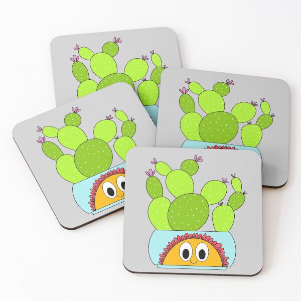 Item preview, Cute Cactus Design #113: Beavertail Cacti In A Happy Flower Pot designed and sold by DreamCactus.