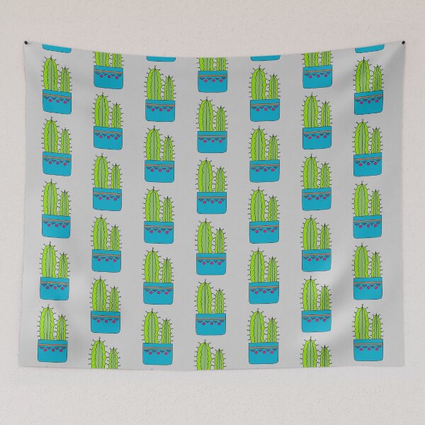 Item preview, Cute Cactus Design #114: Big And Small Cacti In A Nice Blue Pot designed and sold by DreamCactus.