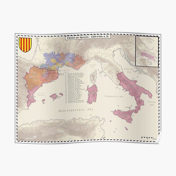 Crown of Aragon AD 1209-1446 Poster
