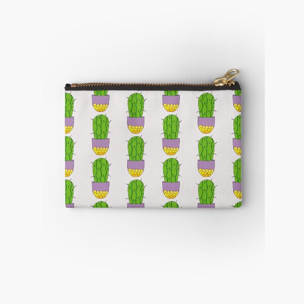 Item preview, Cute Cactus Design #115: Big Spiky Cactus In A Scalloped Pot designed and sold by DreamCactus.