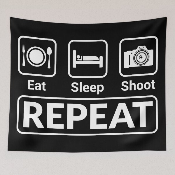 Item preview, Eat Sleep Shoot Repeat Funny Typography for Photographers designed and sold by mrhighsky.