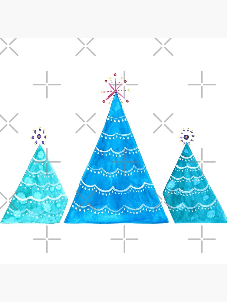 Blue Christmas trees by cynhaller