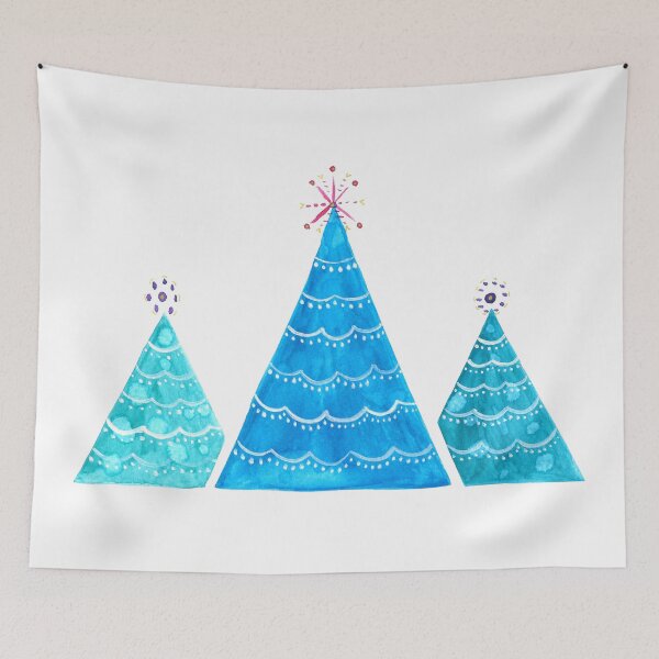 Item preview, Blue Christmas trees designed and sold by Home Cyn Home.