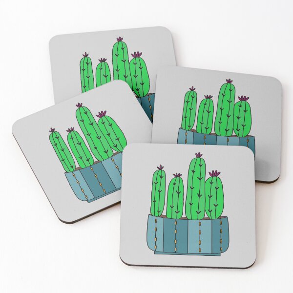 Item preview, Cute Cactus Design #118: Cacti Group With Magenta Flowers designed and sold by DreamCactus.