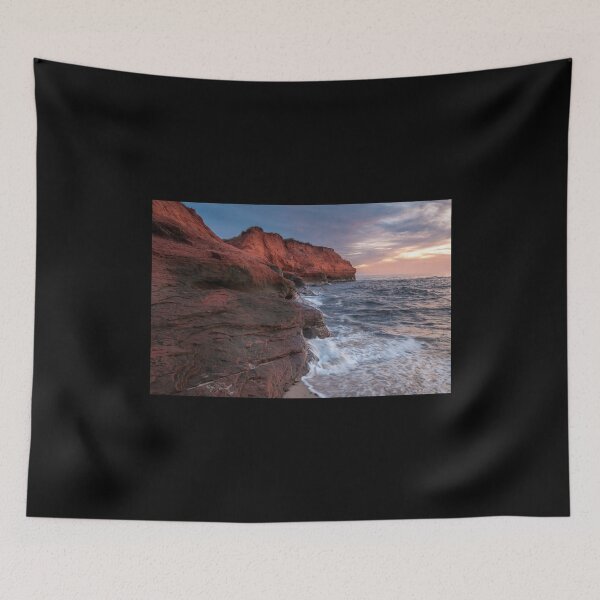 Item preview, photograph cliffs at sunset in Îles-de-la-Madeleine designed and sold by MELaBadie.